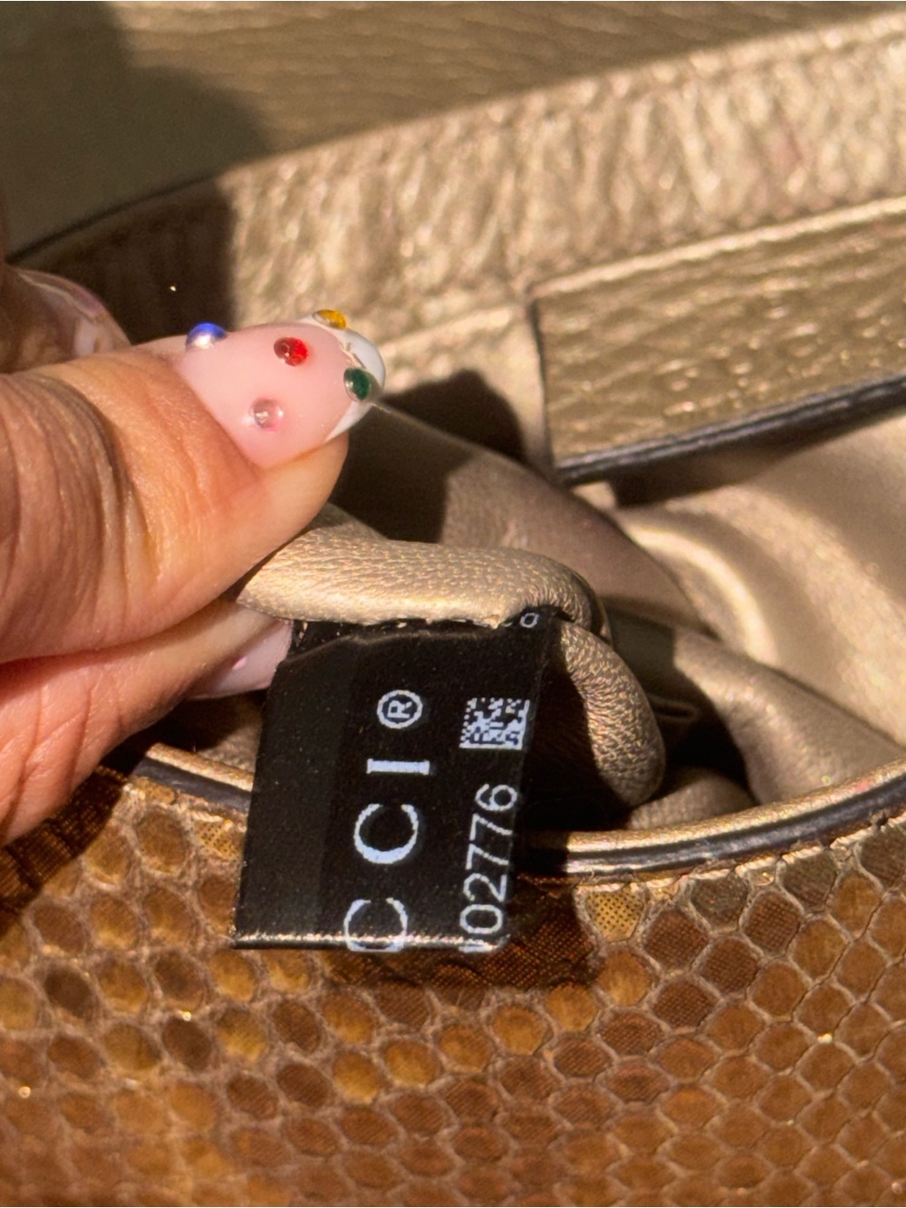 Gucci 1973 Small in Python leather Gold/Metallic - Picture 8 of 9